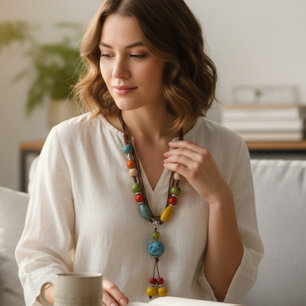 Multicolor Beaded Fashion Necklace